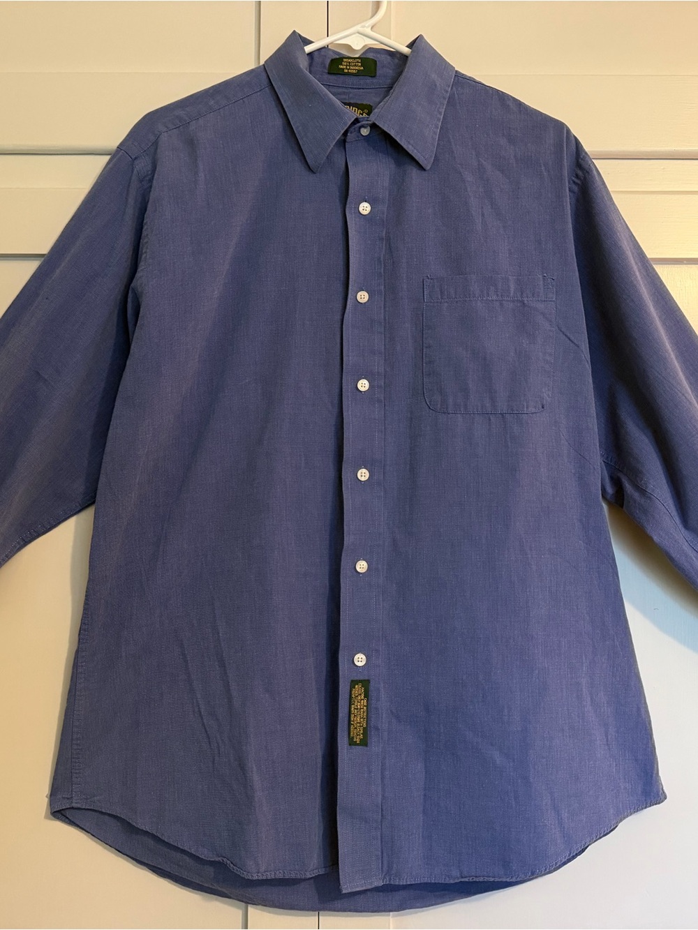 Cambridge Classics Men's Blue Button-Down Shirt, Neck 16